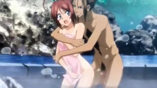 Anime sweetie gets cunt and tits grabbed from her back