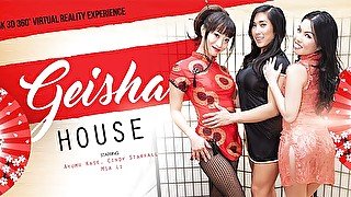 Ayumu Kase Cindy Starfall Mia Li in VRB Geisha House - VRBangers