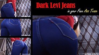 Dark Levi Jeans in your Face Ass Tease - jeans fetish pov ass fetish tight jeans levis jeans tease