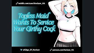 Topless Maid Wants To Service Your Girthy Cock [ASMR Roleplay] [Topless Maid] [College Student]