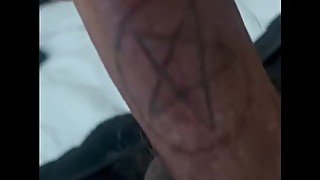 Hot Guy jacks off tattooed cock until he cums