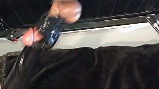 Cock Milking Table With Latex Gloves, BIG CUMSHOT