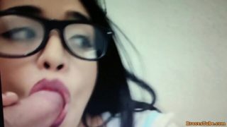 smoking nerdy teen cum in mouth