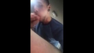 Cum sucking in a car