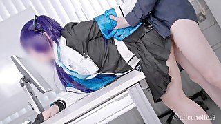 💙【Aliceholic13】Hayase Yuka  Blue Archive Cosplay OfficeLove Hentai creampie compilation