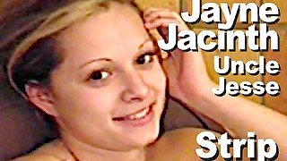 Jayne Jacinth & Uncle Jesse strip suck cumshot