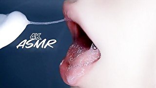 ASMR -  DOUBLE WET LICKING  PASSIONATE EARS EATING, SALIVA CLOSE UP + FEET