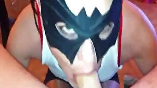 My masked girlfriend loves it when I fuck her throat