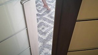 he spied on as stepsister puts on stockings, could not resist and fucked her, footfetish dirty talk