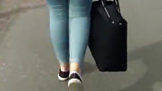 Candid jeans ass