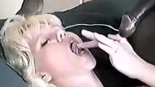 blonde girl gets a mouthful