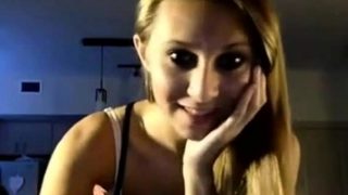 Blonde beauty sucks her teenage boyfriend's cock