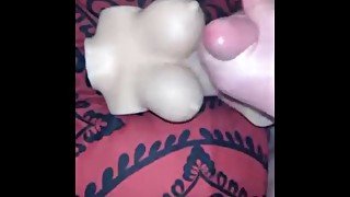 Fuck my toy and cum on its tits