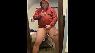 Male masturbation moaning cumshot on mirror