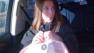 Pick-up In The Car Fucks On Camera And Takes Blowjob From Russian Slut