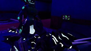 Female protogen Rides massive zetagen cock