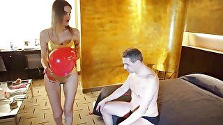 Balloon punishment - BDSM slave