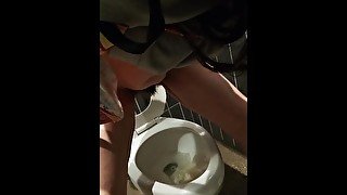 Hairy Piss Fart @ 44 Seconds Public Restroom Urination Farting Girl Pissing Toilet Crazy Slut fetish