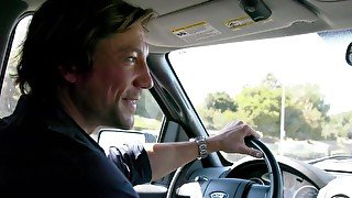 Hitchhiker hottie finds a sexy enough stranger to fuck