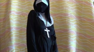 nun masturbates with cucumber to orgasm