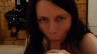 pov amateur blowjob by sexy brunette awesome cumshot