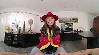 Big Tits Babe April Olsen As Dangerous Bad Girl Carmen Sandiego Ties You Before Sex