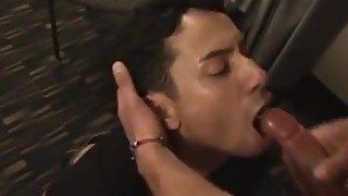 Sucking swallowing a junior big cock