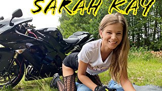 Sarah Kay And Sara Kay In Beautiful Motorcyclist - Pornstar Outdoor Sex