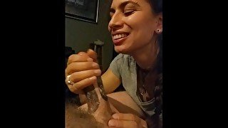 Sucking off my Tinder date's tattooed penis