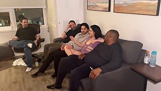 Her First Anal Gangbang! 11 Guys Fuck Vanessa Cliff In The