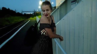 The Puzzled Cutie Was Waiting For The Train And Got A Hot Cock And A Pussy In Public