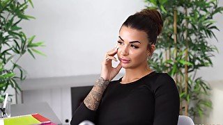 Tattooed Secretary Fucked A Man In The Office And Ended Up