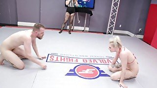 Chad Diamond &amp; Arielle Aquinas are wrestling naked on the floor