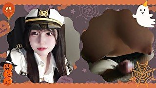 ハロウィンにポリスの仮装をした可愛い女の子がたわわな胸で攻めてくる。フェラとパイズリの後、騎乗位、正常位で最後は外出し(할로윈의 날에 귀여운 일본인의 여자아이가 폴리스의 모습으로 공격해 온다)