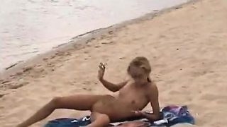 Naked Girls Outside on beach