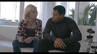 Haley Reed is slowly fucking her handsome, black lover, in the middle of the day
