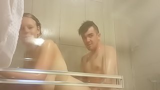 HUGE BOUNCY TITS SOPHIE FUCKED AGAINST THE SHOWER WINDOW BY DEX