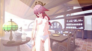 Genshin Impact Yae Miko loves morning anal