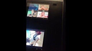 Sexy Tattoo Latino At Gloryhole Masturbating To Shemale Porn