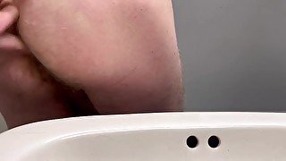 Bored At Work - Anal Fingering and Masturbation w/slow motion cum shot