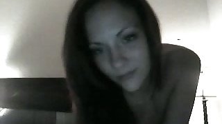 Dark-haired enchantress with pierced navel masturbates for me on cam