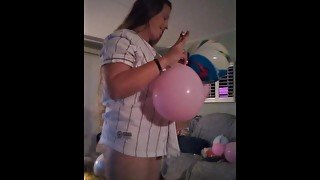 Cute Girl Having Fun Popping Balloons In Her Panties 🎈🎈🎈