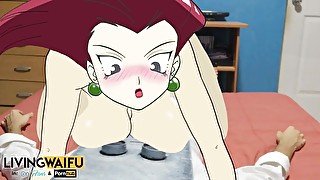 POKEMON 2D Real Anime JESSIE Big Japanese Ass Booty Cosplay ROCKET TEAM Hentai sex porn cartoon nude