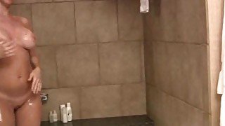 SQUEKY CLEAN – BUSTY BLONDE SHOWER MASTURBATION