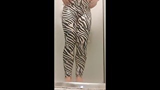 Zebra THICC Yoga Pants Sissy In Shower