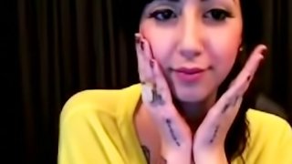 Cute Pornstar Showing Her Tattoos on Her Webcam