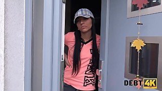 Jobless Adelle Sabelle fucked by the muscled debt collector