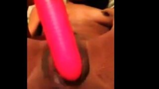 Ebony teen Pink Dildo creamY pussY 208