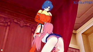 Kusuha Mizuha and Lacus Clyne have an intense lesbian play - SRW Alpha & Gundam SEED Hentai