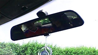 Interracial pair anal sex in car